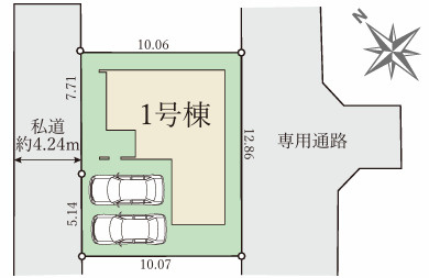 加古川市加古川町24期1号棟の区画図