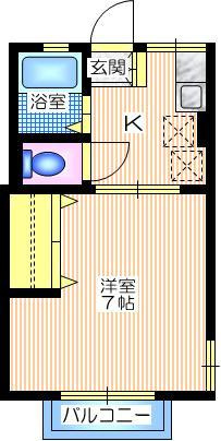 シティハイム　シルフィードの間取り|２Ｆ南向き日当り良好　東南角部屋２面採光