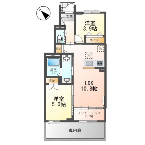 ウィルヴィレッジ　弐番館の間取り