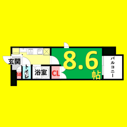 パルティール今池アネックス　名古屋市賃貸　仲介手数料無料の間取り