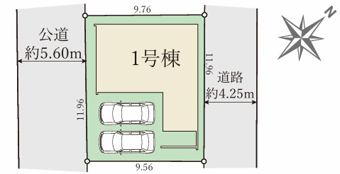 加古川市加古川町23期1号棟の区画図