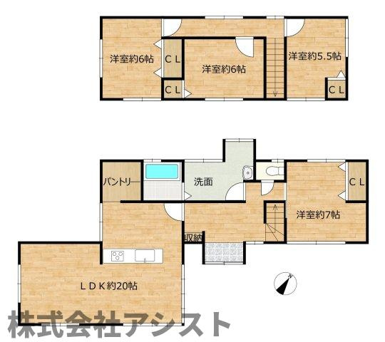 飯塚市目尾 売戸建ての間取り|写真、設備、間取りは現状を優先します。
