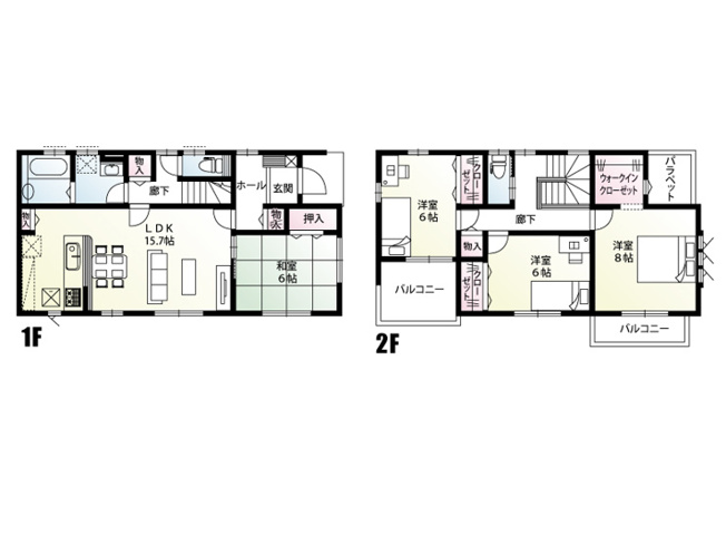 【間取り】 | 加須市正能【2区画】　新築戸建　全2棟　1号棟