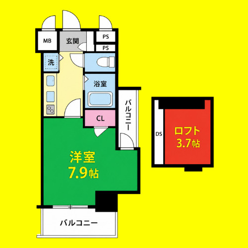 プレサンス名古屋駅前アクシス　名古屋市賃貸　仲介手数料無料の間取り