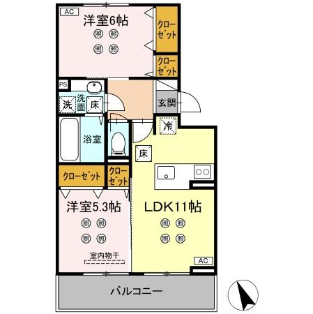 (仮称)D-ROOM東京塚の間取り