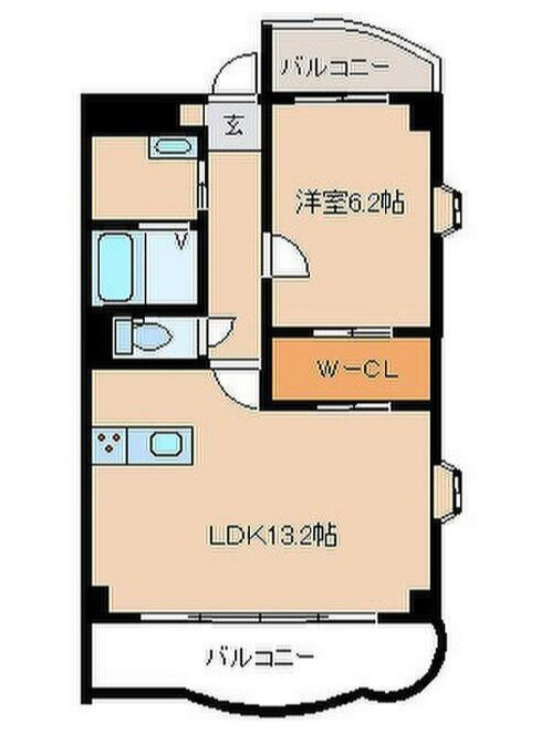 菊池郡菊陽町光の森６丁目の賃貸マンションの間取り