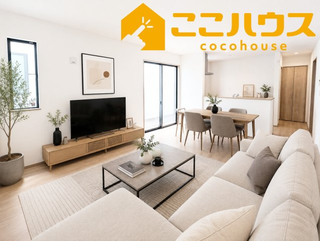 浦添市牧港1丁目332番　新築戸建て　全2棟　A号棟の居間・リビング|※家具・調度品等はCG加工にて製作した設置イメージであり、本物件の価格には含まれません。