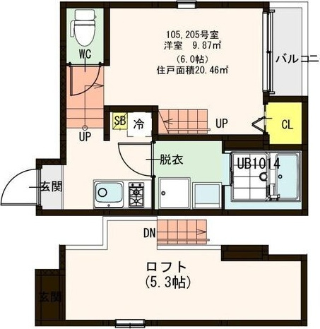ハーモニーテラス新田Ⅱの間取り
