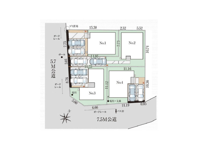 【区画図】 | ふじみ野市苗間　新築一戸建住宅　全4棟　(ふじみ野店) | 1号棟/2台並列駐車でき快適なカーライフが実現可能！※図面を基に作成しています。現況と異なる場合は現況を優先いたします。