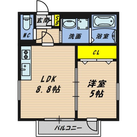 【間取り】 | S Apt.蒲生四丁目