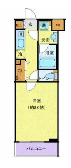 杉並区高井戸東２丁目の賃貸マンションの間取り