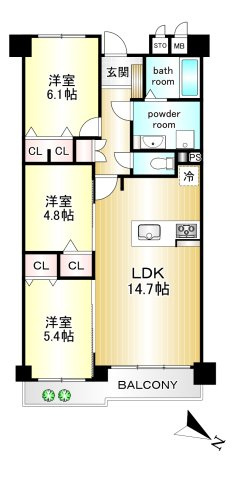ネオハイツ橿原神宮西口の間取り|専有面積：66.05ｍ2
