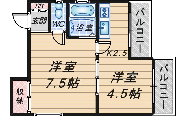 アイランド岡町の間取り