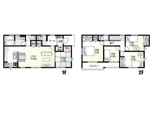 【間取り】 | 加須市上高柳　新築戸建　全5棟　1号棟