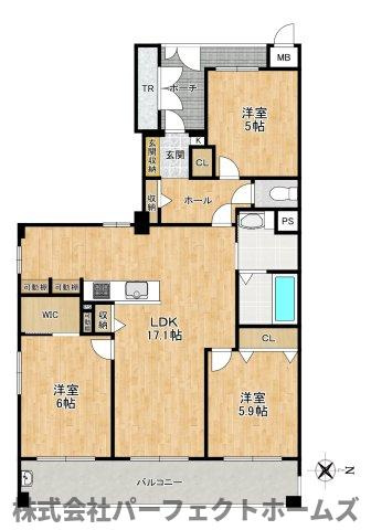 メロディーハイム楠葉7番館の間取り