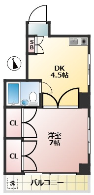 マリーナさくら　ペット相談　角部屋　バス徒歩1分の間取り
