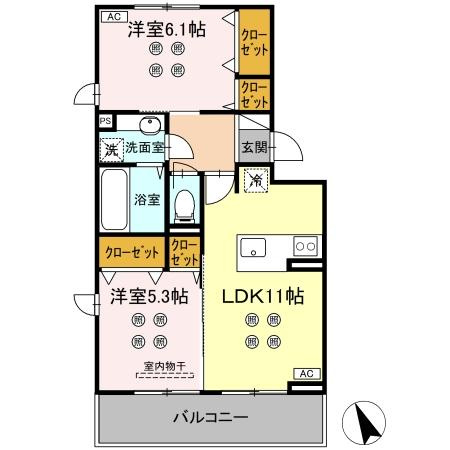 (仮称)D-ROOM東京塚の間取り