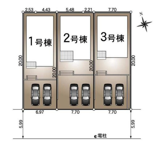 【区画図】 | 岡崎市東蔵前２丁目17-8『仲介料無料』新築戸建て | 1号棟