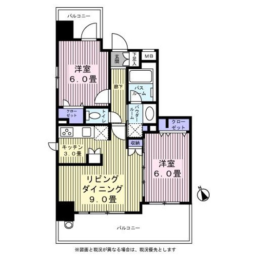 立川市柴崎町２丁目の賃貸マンションの間取り