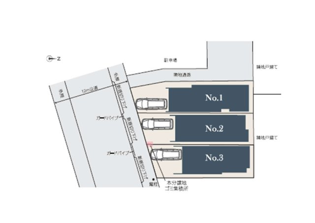 練馬区南大泉１丁目全３棟新築戸建の区画図