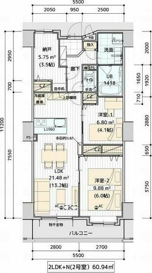 オムニコート福田町の間取り