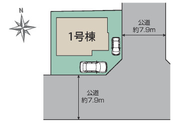 牛久市南7丁目17期　新築戸建の区画図|敷地広々、地盤調査済みで安心。駐車や生活動線も快適です。