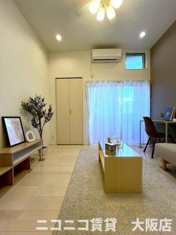 京都市伏見区桃山町西町のアパートの居間・リビング|CG画像です。家具家電付きではありません