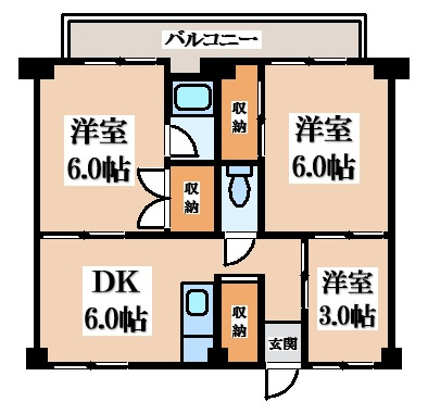 【間取り】 | ビレッジハウス東二見