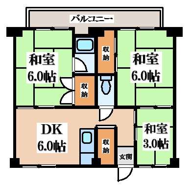 【間取り】 | ビレッジハウス東二見