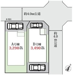 船橋市南三咲２丁目411番265　新築戸建て　A号棟の区画図|区画図です♪