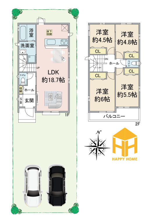 ハートフルタウン東園田町3丁目新築一戸建て全6区画│4LDK+駐車2台可 の間取り|※現況と図面が異なる場合現況を優先いたします。