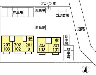 セジュール彩　弐番館の区画図