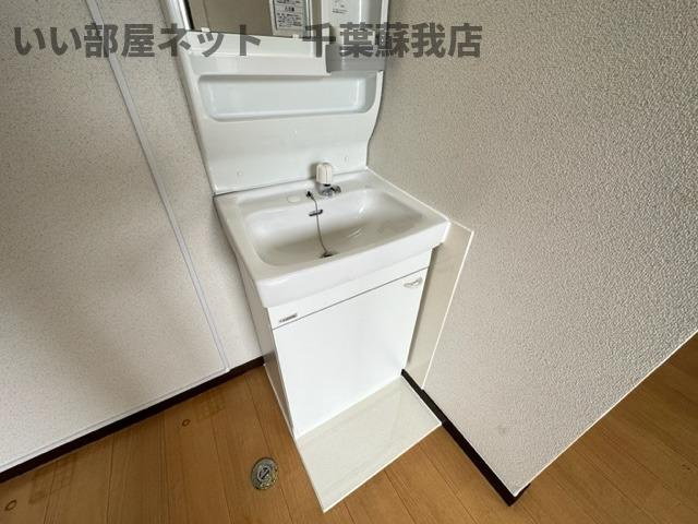 グリーンハイツの洗面所|脱衣スペースもあります