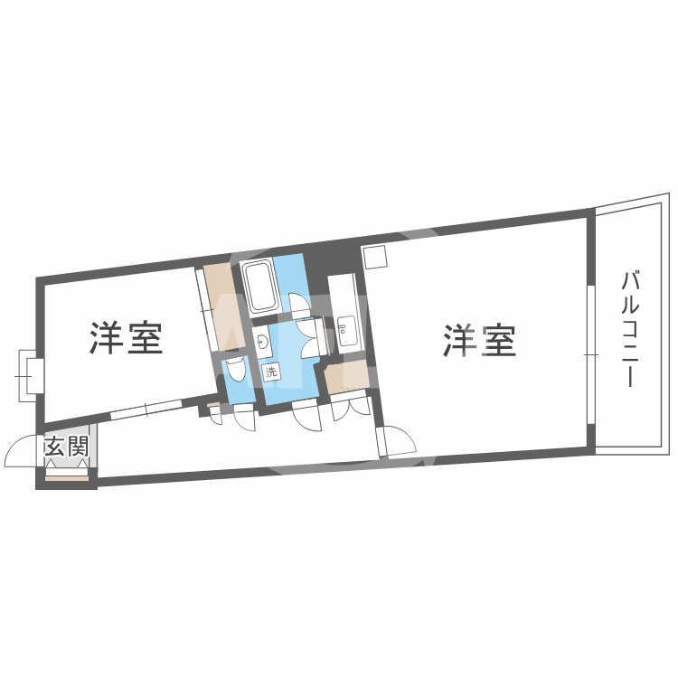 天神橋ハイムの間取り|天神橋ハイム　開放感のある間取り