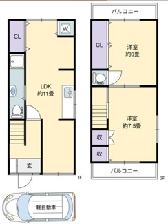 【間取り】 | 海運町貸戸建　2号棟