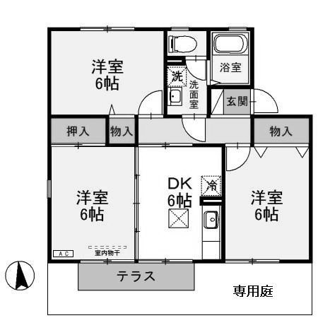 【間取り】 | セジュール栗田　Ｂ