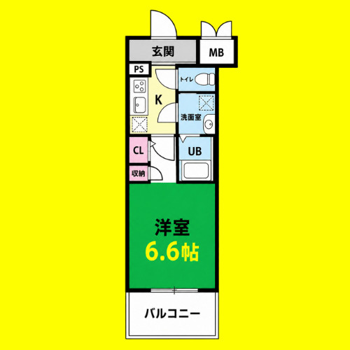 エスリード葵 広小路通　名古屋市賃貸　仲介手数料無料の間取り