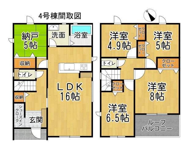 リナージュ半田市瑞穂町7丁目第1期　4号棟の間取り|○●間取り図●○