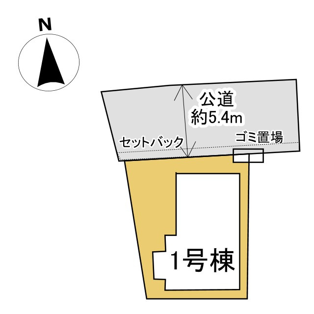 乙訓郡大山崎町字大山崎小字尻江の土地図|北側接道、ゴミ置場が近く便利です！