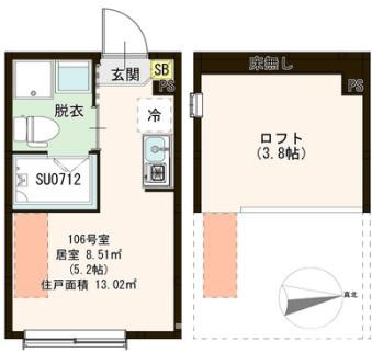 練馬区東大泉４丁目のアパートの間取り