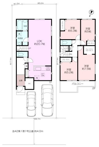 舟倉1丁目2期新築一戸建　全2棟の画像
