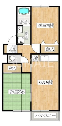 セジュール彩　弐番館の間取り|人気2DK☆彡