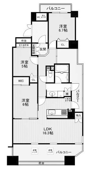 【間取り】 | レスポワール向日町ステーションフロント | 専有面積79.76㎡
