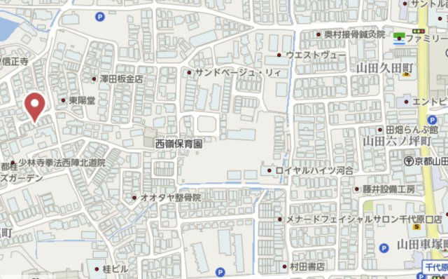 京都市西京区山田平尾町　新築戸建の地図
