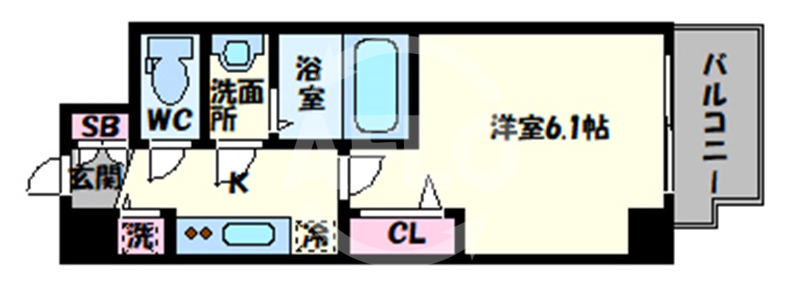 プレサンス心斎橋ブライトの間取り|プレサンス心斎橋ブライト　間取り
