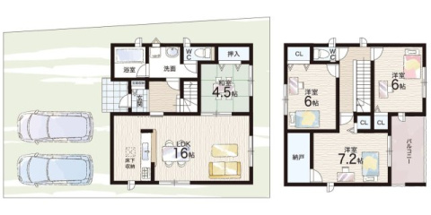 加西市北条町栗田　第1期　新築一戸建ての間取り
