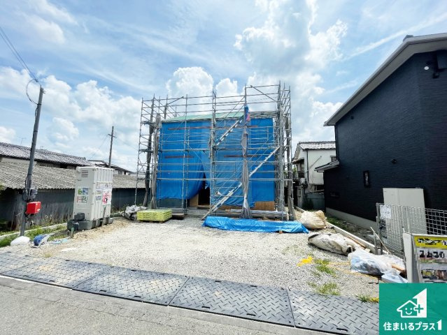 加西市北条町栗田　第1期　新築一戸建ての外観|周辺は落ち着いた街並みの住宅地！子育てがしやすい住環境です！まだ未完成ですが、現地でしかわからない事もございます。是非一度ご覧ください。
