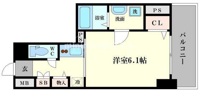 大阪市西区南堀江２丁目の賃貸マンションの間取り