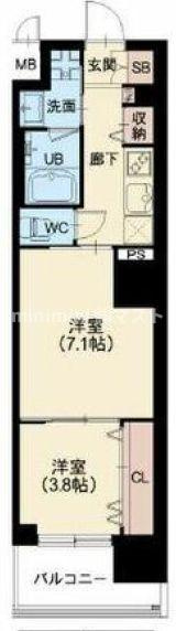 大阪市西区南堀江２丁目の賃貸マンションの間取り