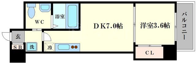 大阪市西区立売堀１丁目の賃貸マンションの間取り